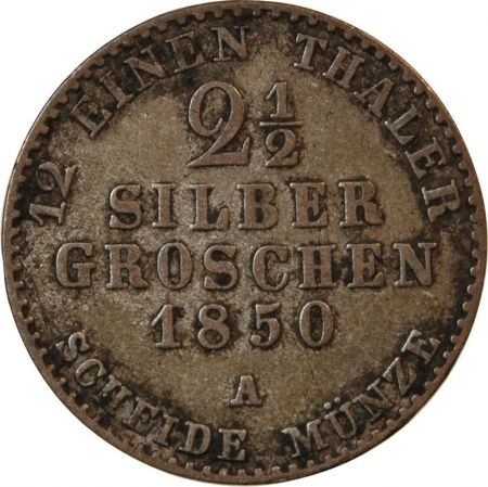 Allemagne ALLEMAGNE  PRUSSE  FRIEDRICH WILHELM IV - 2 1/2 GROSCHEN 1850 A BERLIN