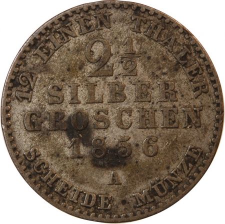 Allemagne ALLEMAGNE  PRUSSE  FRIEDRICH WILHELM IV - 2 1/2 GROSCHEN 1856 A BERLIN