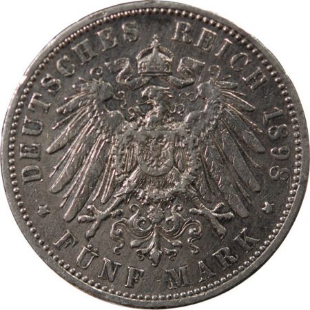 Allemagne ALLEMAGNE, PRUSSE, WILHELM II - 5 MARK ARGENT 1898 A BERLIN