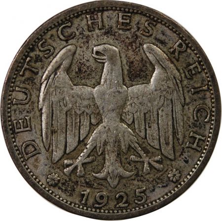 Allemagne ALLEMAGNE  REPUBLIQUE DE WEIMAR - 1 MARK ARGENT 1925 J HAMBOURG