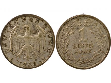 Allemagne ALLEMAGNE, REPUBLIQUE DE WEIMAR - 1 REICHSMARK ARGENT 1925 A BERLIN