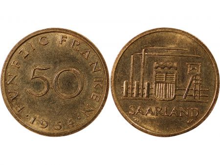 Allemagne ALLEMAGNE  SARRE - 50 FRANKEN 1954