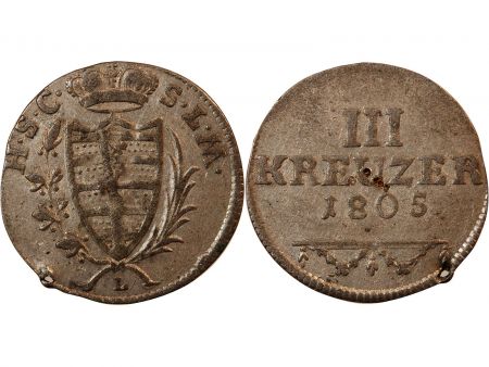 Allemagne ALLEMAGNE  SAXE-COBOURG-SAALFELD  FRANZ FRIEDRICH ANTON - 3 KREUZER 1805