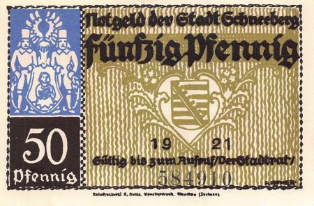 Allemagne ALLEMAGNE  SCHNEEBERG - 50 PFENNIG 1921