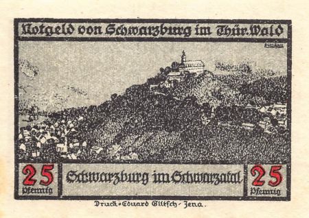 Allemagne ALLEMAGNE  SCHWARZBURG - 25 PFENNIG 1922