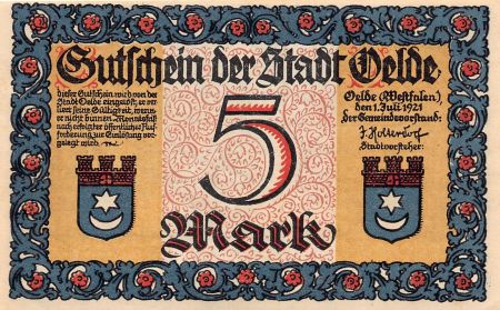 Allemagne ALLEMAGNE  VELDE - 5 MARK 1921