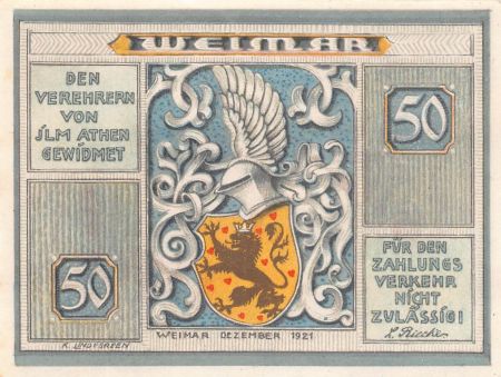 Allemagne ALLEMAGNE  WEIMAR - 50 PFENNIG 1921