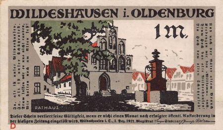 Allemagne ALLEMAGNE  WILDESHAUSEN - 1 MARK 1921