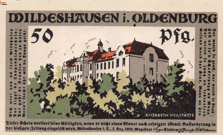 Allemagne ALLEMAGNE  WILDESHAUSEN - 50 PFENNIG 1921