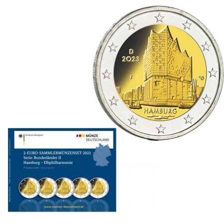 Allemagne BLISTER BE 5 X 2 Euros Commémo. 2023 - Hambourg (5 ateliers)
