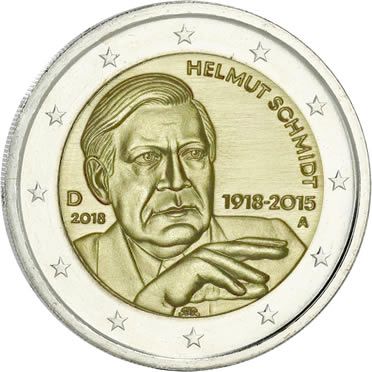 Allemagne COffret BE 5 X 2 Euros Commémo. Allemagne 2018 - Helmut Schmidt