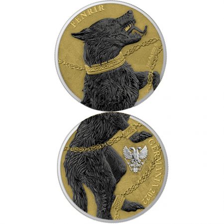 Allemagne Fenrir - 2 X 1 ONCE ARGENT RUTHENIUM GERMANIA 2022 (Germania Beasts)