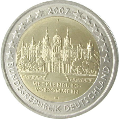 Allemagne Lot de 5 x 2 Euros Commémo. Allemagne 2007 - Mecklenbourg  Poméranie occidentale (les 5 ateliers)