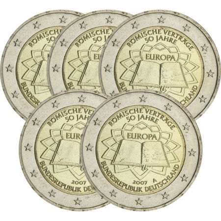 Allemagne Lot de 5 x 2 Euros Commémo. Allemagne 2007 - Traité de Rome (les 5 ateliers)