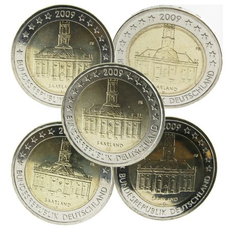 Allemagne Lot de 5 x 2 Euros Commémo. Allemagne 2009 - Sarre (les 5 ateliers)