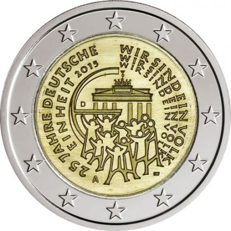 Allemagne Lot de 5 x 2 Euros Commémo. Allemagne 2015 - Réunification allemande (les 5 ateliers)
