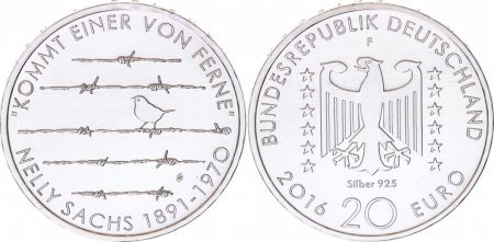 Allemagne NEW.2016 20 Euro, Allemagne 20 euros - Kommt einer von ferne - Nelly Sachs 1891-1970 - 2016