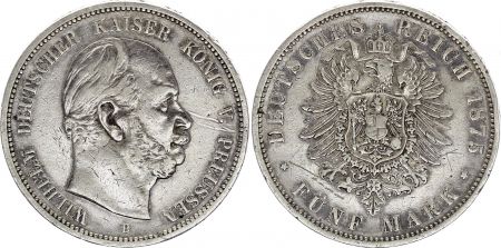Allemagne Prusse, Wilhelm I - 5 Mark 1875 B Hanovre