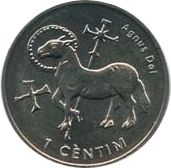 Andorre 1 Cent. 1 Cent., Agnus Dei