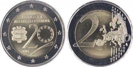 Andorre 2 Euros, 20 ans Conseil de l\'Europe BU coincard