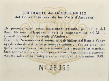 Andorre 50 centims de Pesseta - 1936