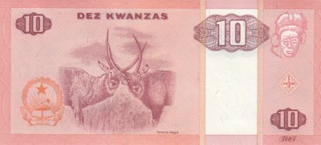 Angola 10 Kwanzas Dos Santos - Neto - Antilopes - 1999