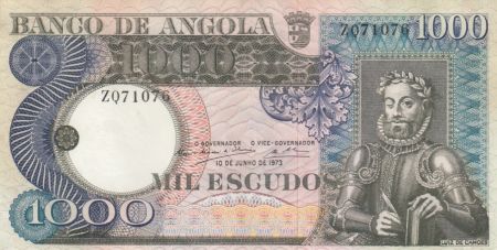 Angola 1000 Escudos L. de Camoes - Cascade - Séries diverses - 1973