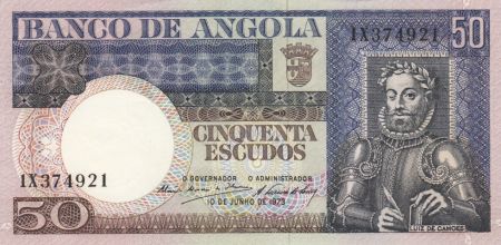 Angola 50 Escudos 1973 - L. de Camoes - Feuilles