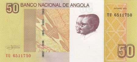 Angola 50 Kwanzas A.A. Neto, J.E. Dos Santos - Cuemba Waterfall - 2012