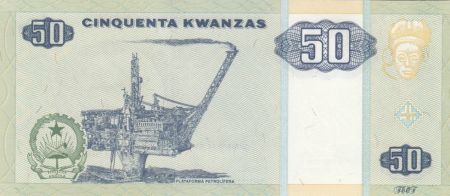 Angola 50 Kwanzas A.A. Neto, J.E. Dos Santos - Plateforme pétrolière - 1999