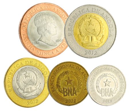 Angola Série de 5 monnaies 50 centimos - 1 à 20 Kwanzas 2012 à 2014 - SPL
