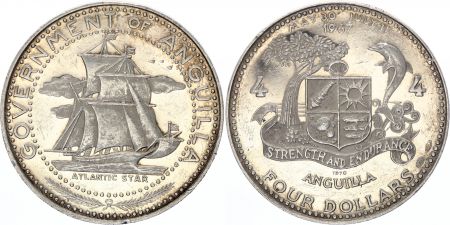 Anguilla 4 Dollars Bateaux  - Armoiries - 1970