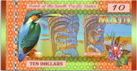 Animaux 10 Dollars, Maui - Martin pêcheur- Statues et Dauphins - 2015