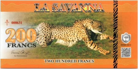 Animaux 200 Francs, La Savana - Guépards - 2015