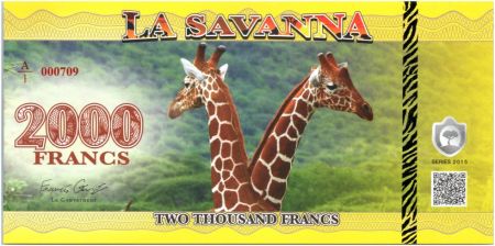 Animaux 2000 Francs, La Savana - Girafes - 2015