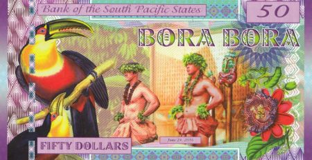 Animaux 50 Dollars, Bora Bora - Perroquet - Femme - Poisson - 2016
