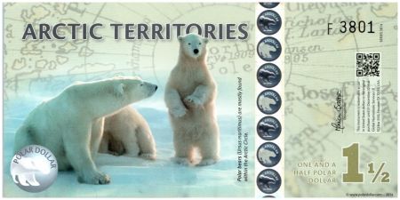 Antarctique et Arctique 1,5 Polar dollars, Ours - Svalbard - 2014