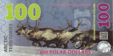 Antarctique et Arctique 100 Polar dollars, Rennes - 2017 - Billet Fantaisie