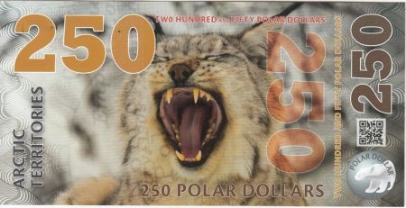 Antarctique et Arctique 250 Polar dollars, Lynx - 2017 - Billet Fantaisie