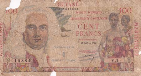 Antilles Françaises 1 NF sur 100 Francs - La bourdonnais - ND (1961) - Série V.1 - P.29
