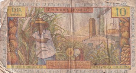 Antilles Françaises 10 Francs - Jeune Antillaise - ND (1964) - Série M.4 - P.8b