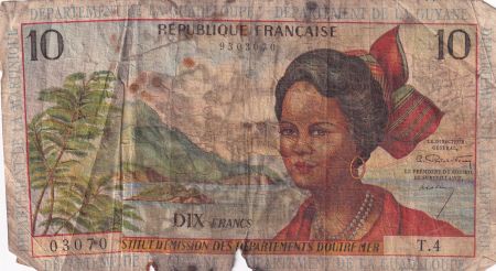 Antilles Françaises 10 Francs Jeune Antillaise - 1964 - Série T.4