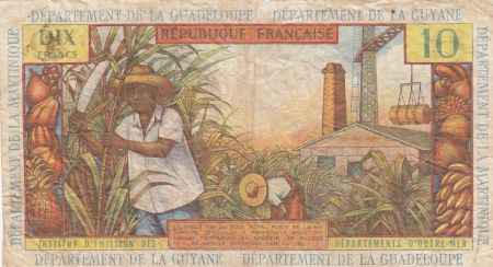 Antilles Françaises 10 Francs Jeune Antillaise - 1964 - Série T.6- TB+ - P.8b