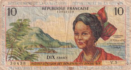 Antilles Françaises 10 Francs Jeune Antillaise - 1964 - Série V.5 - P.8b