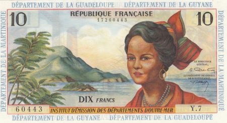 Antilles Françaises 10 Francs Jeune Antillaise - 1964 - Série Y.7 - Neuf