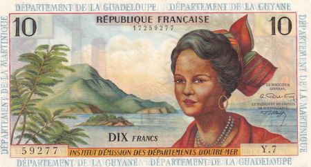 Antilles Françaises 10 Francs Jeune Antillaise - 1964 - Série Y.7