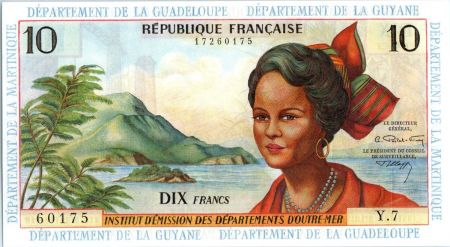 Antilles Françaises 10 Francs Jeune Antillaise - 1964 - Y 7