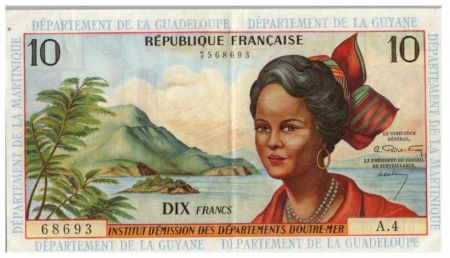 Antilles Françaises 10 Francs Jeune Antillaise - 1964