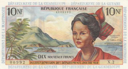 Antilles Françaises 10 NF Jeune Antillaise - 1963 Série X.2 - Neuf