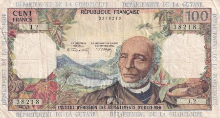 Antilles Françaises 100 Francs - Victor Schoelcher - ND (1964) - Série J.2 - P.10b